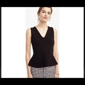 Ann Taylor V-neck Sleeveless Peplum Top Blouse New